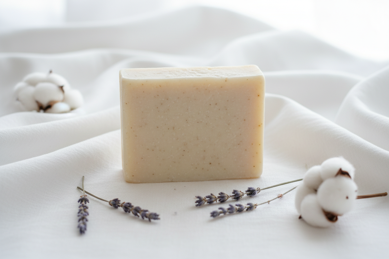 create an image of fresh linen soap